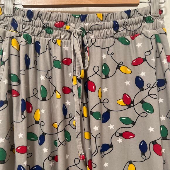 Love Streak Christmas Lights Pijama Jogger Pants Size XL - Picture 2 of 8